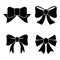 Vector sillouettes,Set of graphical decorative bows,