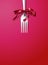 Vector silver fork with ribbon bow festive dinner