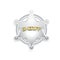 Vector silver sheriff star badge on white