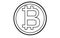 Vector simple black bitcoin icon