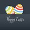 Vector simple easter card with two decorated eggs