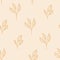 Vector Simple Leaves Lineart in Champagne Color Shades seamless pattern background. Perfect for fabric, wallpaper and