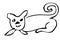 Vector Simple Manual Hand Draw Outline Sketch of Cat