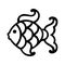 Vector simple monochrome  fish illustration.