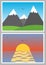 Vector simple photo icons with landscapes