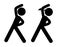 Vector simple set 2, stickman, man and woman, warming up or stretching