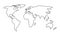Vector simple thin line drawing of world map