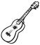 Vector simplified rough outline ukulele