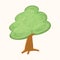 Vector simplified tree image, eco friendly minimalistic tree