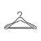 Vector Single Black Sketch Wardrobe Shoulder Hanger.