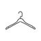 Vector Single Black Sketch Wardrobe Shoulder Hanger.