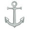 Vector Single Cartoon Color Illustration - Silver Marine Boat Anchor