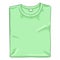 Vector Single Cartoon Illustration - Folded Light Green T-shirt