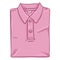 Vector Single Cartoon Illustration - Folded Pink Polo Shirt