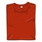 Vector Single Cartoon Illustration - Folded Red T-shirt