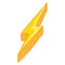 Vector Single Cartoon Illustration - Yellow Thunder Lighting Symbol