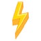 Vector Single Cartoon Illustration - Yellow Thunder Lighting Symbol