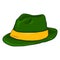 Vector Single Cartoon Irish Color Fedora Hat