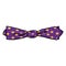 Vector Single Cartoon Slim Diamond Purple BowTie. Vintage Fashion Accessory