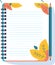 Vector Single Cartoon Spiral Notebook on White Background, Vector