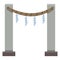 Vector Single Color Flat Shinto Torii Gate Icon