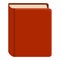 Vector Single Flat Color Icon - Thick Book with Red Hardcover