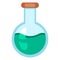 Vector Single Flat Icon - Round-bottom Flask .Chemical Lab Glassware.