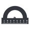 Vector Single Icon - Black Silhouette Protractor Ruler