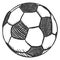 Vector Single Sketch Ball for Soccer. European Football