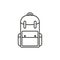 Vector Single Sketch Casual Backpack. Isolated Background.