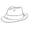 Vector Single Sketch Fedora Hat