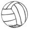Vector Single Sketch Volleyball Ball