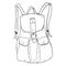 Vector Single Sketch Women Fashion Backpack.