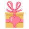 Vector Single Valentine Days Giftbox Icon with Heart Sign