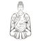 Vector Sitting Buddha in Lotus pose, teaching Buddhism, tattoo a