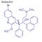 Vector Skeletal formula of Bedaquiline. Drug chemical molecule