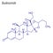 Vector Skeletal formula of Budesonide. Drug chemical molecule