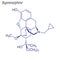 Vector Skeletal formula of Buprenorphine. Drug chemical molecule