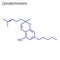 Vector Skeletal formula of Cannabichromene. Drug chemical molecule