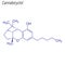 Vector Skeletal formula of Cannabicyclol. Drug chemical molecule