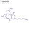 Vector Skeletal formula of Cannabidiol. Drug chemical molecule