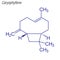 Vector Skeletal formula of Caryophyllene. Drug chemical molecule