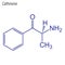 Vector Skeletal formula of Cathinone. Drug chemical molecule