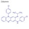 Vector Skeletal formula of Clofazimine. Drug chemical molecule