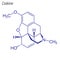 Vector Skeletal formula of Codeine. Drug chemical molecule