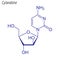 Vector Skeletal formula of Cytarabine. Drug chemical molecule