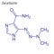 Vector Skeletal formula of Dacarbazine. Drug chemical molecule
