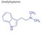 Vector Skeletal formula of Dimethyltryptamine. Drug chemical mol