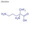 Vector Skeletal formula of Eflornithine. Drug chemical molecule