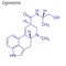 Vector Skeletal formula of Ergometrine. Drug chemical molecule